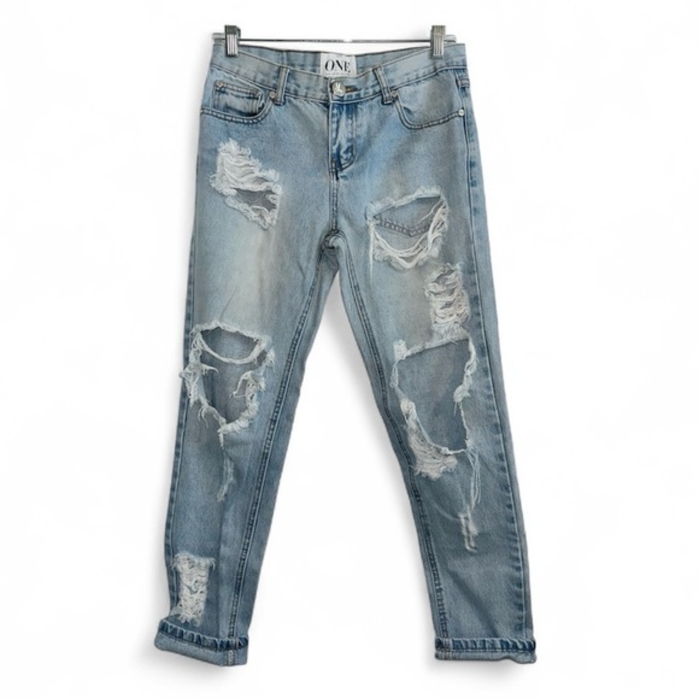 One Teaspoon - Awesome Baggies - Distressed Jeans Size 25 Low Waist Light Wash
